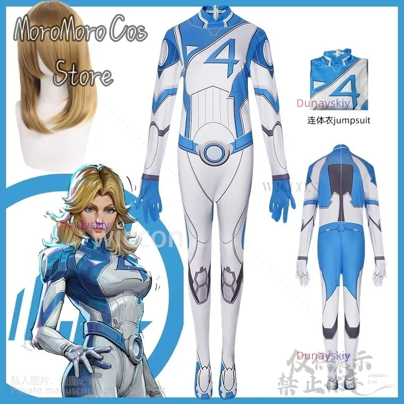 Disfraz de Cosplay de Anime Rivals, lencería de Susan Storm, mono Sexy, uniforme, traje, peluca para niñas y mujeres, fiesta de Halloween Cus