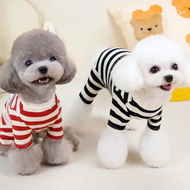 For Dogs Striped Princess Dress Puppy Skirt Small Medium Pet Clothing Elegant Four Legs Clothes Spring Summer Chihuahua Costume