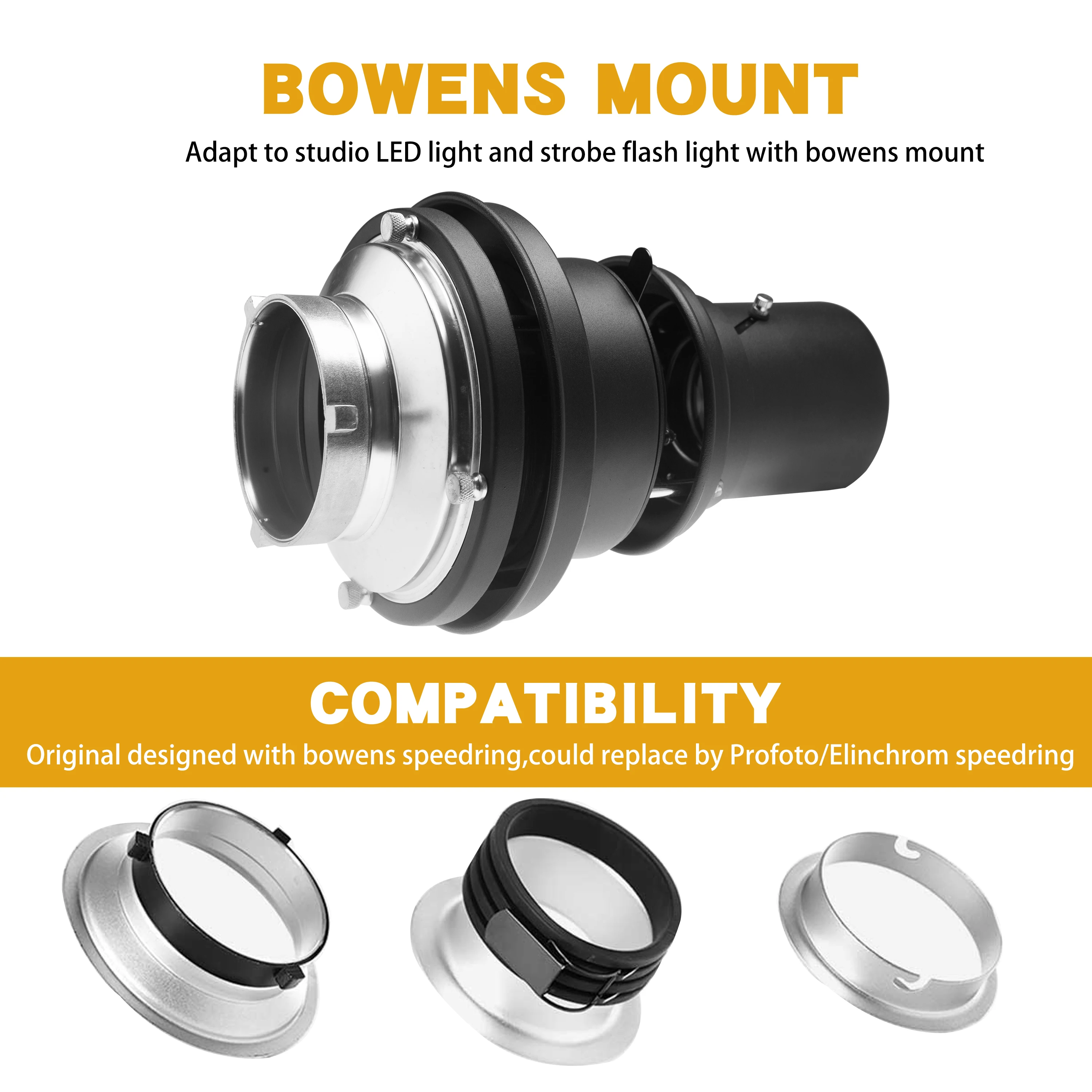 Bowens Mount Flash snoot conical Lens Video Artist Modelling Shape Light Studio with Optical Lens Gobos Photography Accessories