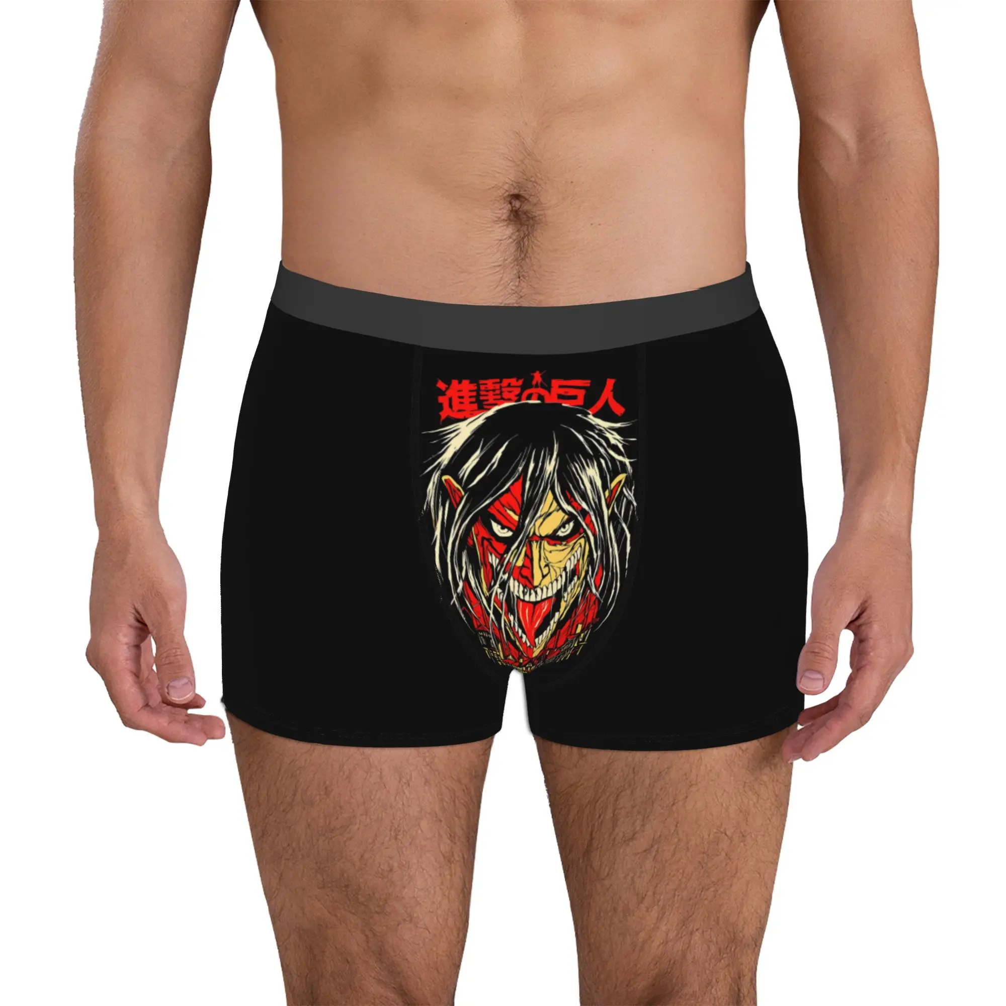 cuecas-boxer-masculinas-estampadas-com-tema-de-anime-japones-attack-on-titan-elasticas