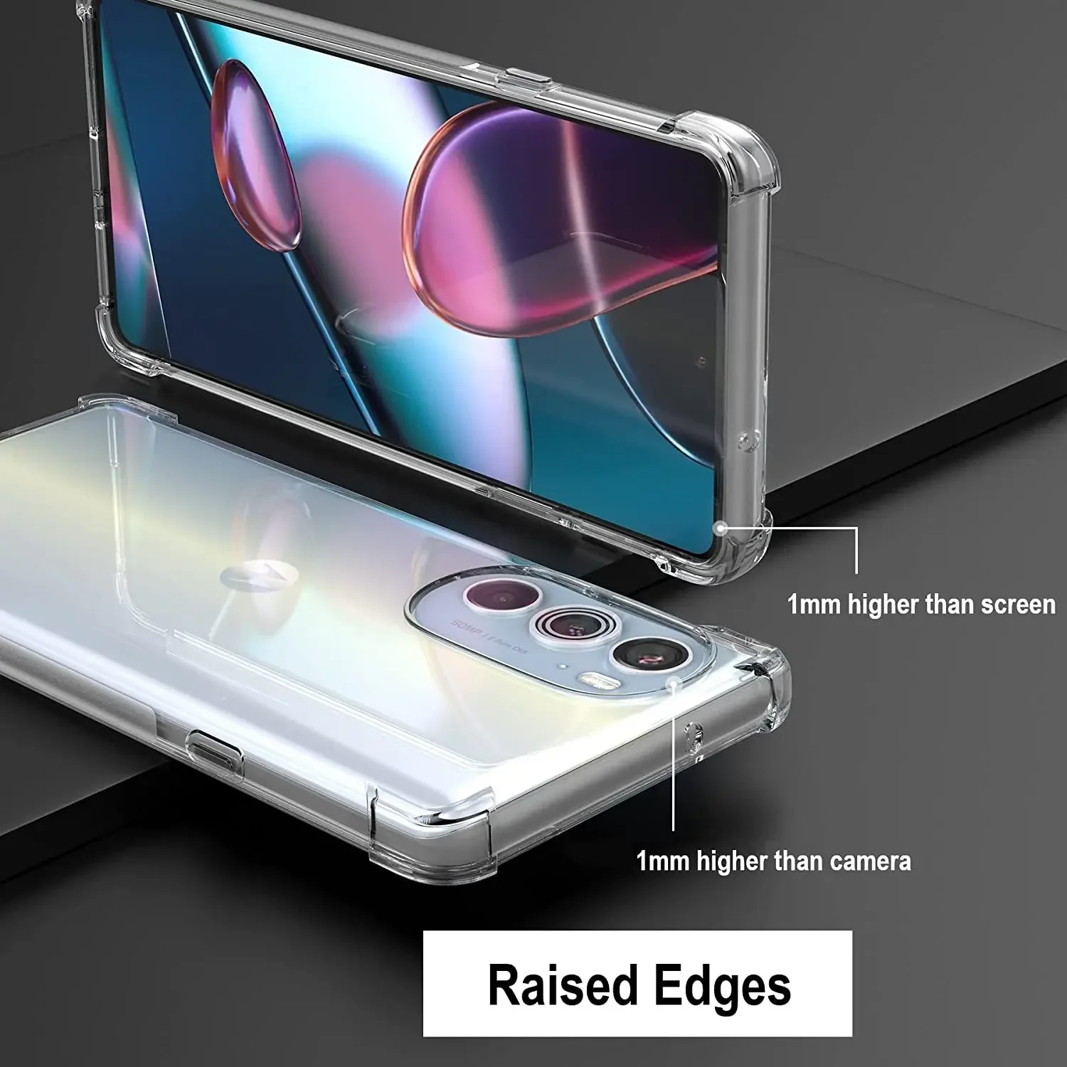 Case for Moto Edge Plus 2022 (Edge+ 2022),Flexible Ultra Slim Fit Soft TPU Shockproof Bumper Clear Phone Case Moto Edge 20 30