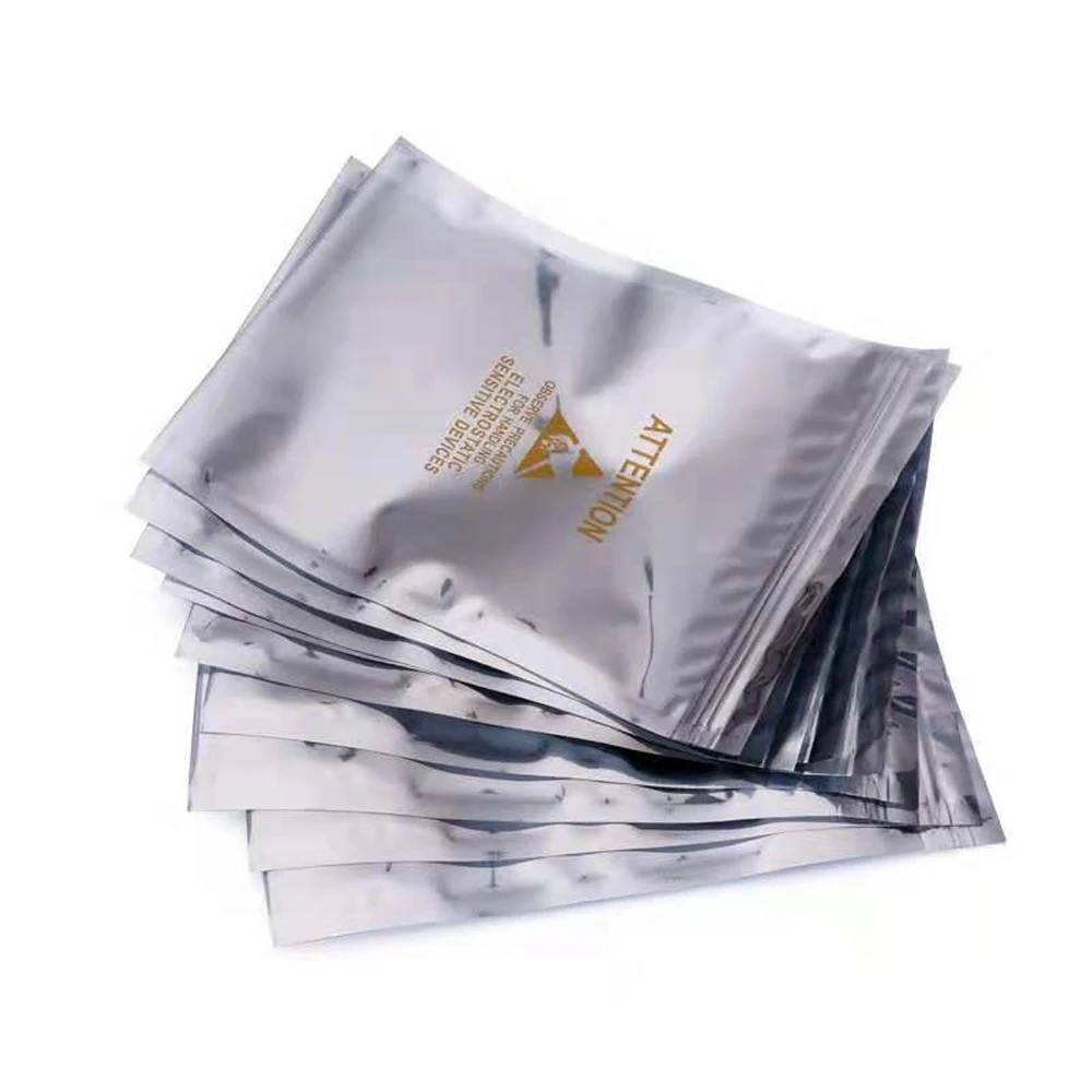 100Pcs/lot Printed Zip Lock Antistatic Storage Bag Resealable Anti-Static Packaging Bag Electronic Accessories Recyclable Pack