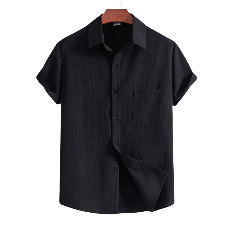 Men‘s Dress Shirts and Blouses Cotton Shirt Original Men's Clothing Korean Popular Clothes T-shirts Man Tiki Beach Hawaiian Mens