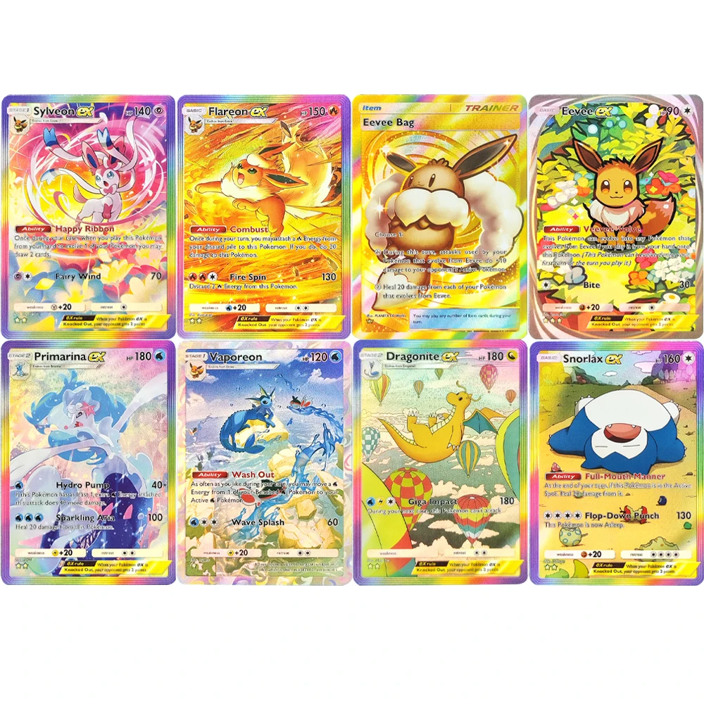 

8Pcs Eevee Grove (A3b) Pokemon TCG Pocket Card Self Made Eevee Bag Eevee Snorlax Sylveon Flareon Ex TCG Game Collectible Card