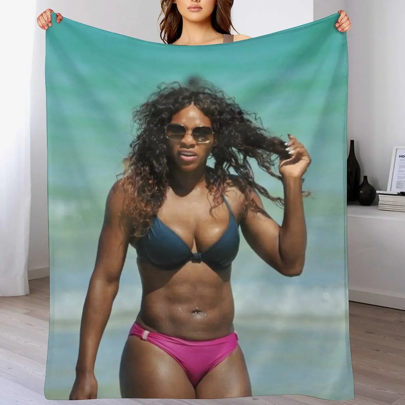 

Serena Williams #222 Throw Blanket Warm Comfortable Blanket Gift for Parents Friends
