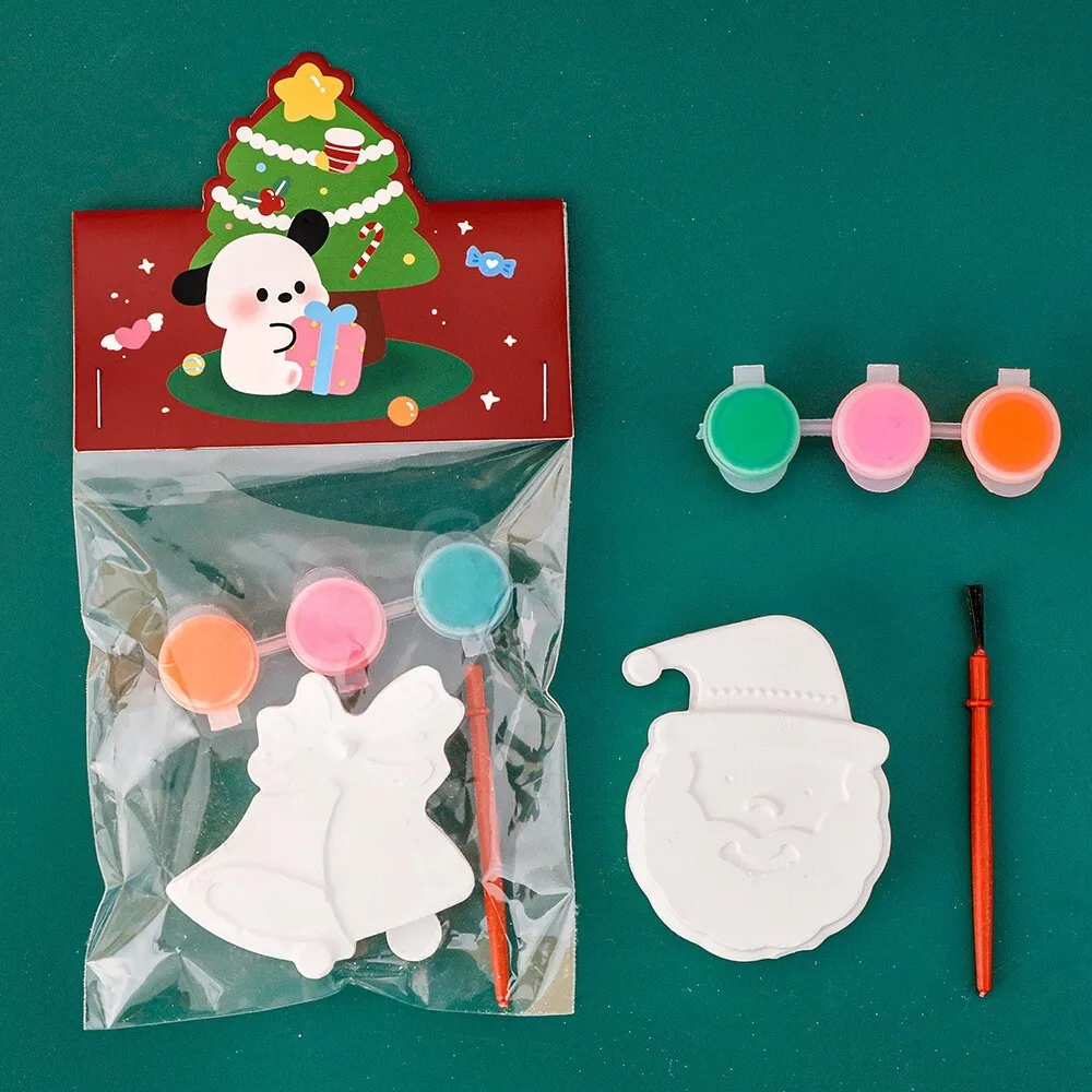 Natal graffiti gesso boneca para crianças do jardim de infância diy artesanal colorir artesanato atividade presente para estudantes pequeno favor