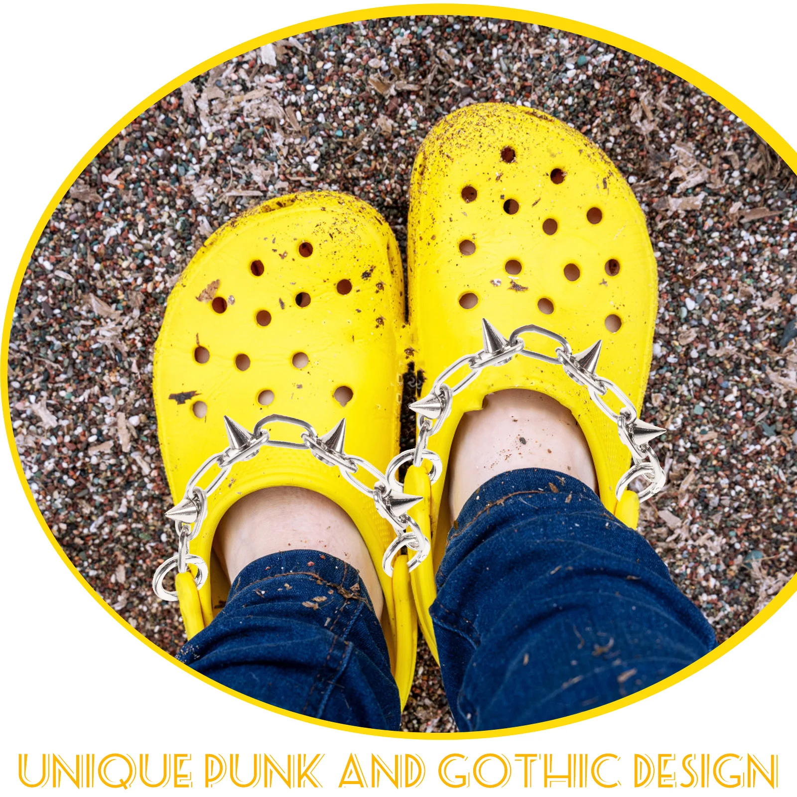 

2pcs Metal Chains Alloy Punk Style Diy Shoe Charms For Sneakers Boots Sandals Shoe Chain Accessories Decoration