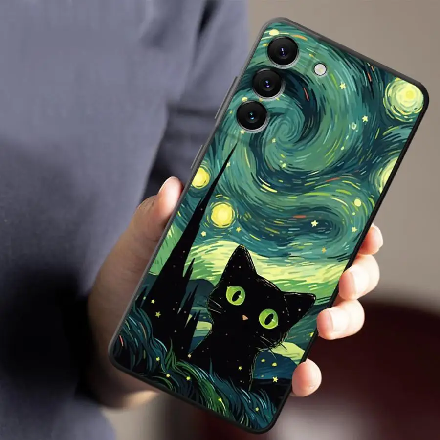 삼성 갤럭시 아트 귀여운 고양이 전화 케이스, 럭셔리 커버, A10, A10e, A10s, A20, A20s, A04s, A30, A02, A40, A02s, A03, A05s, A06