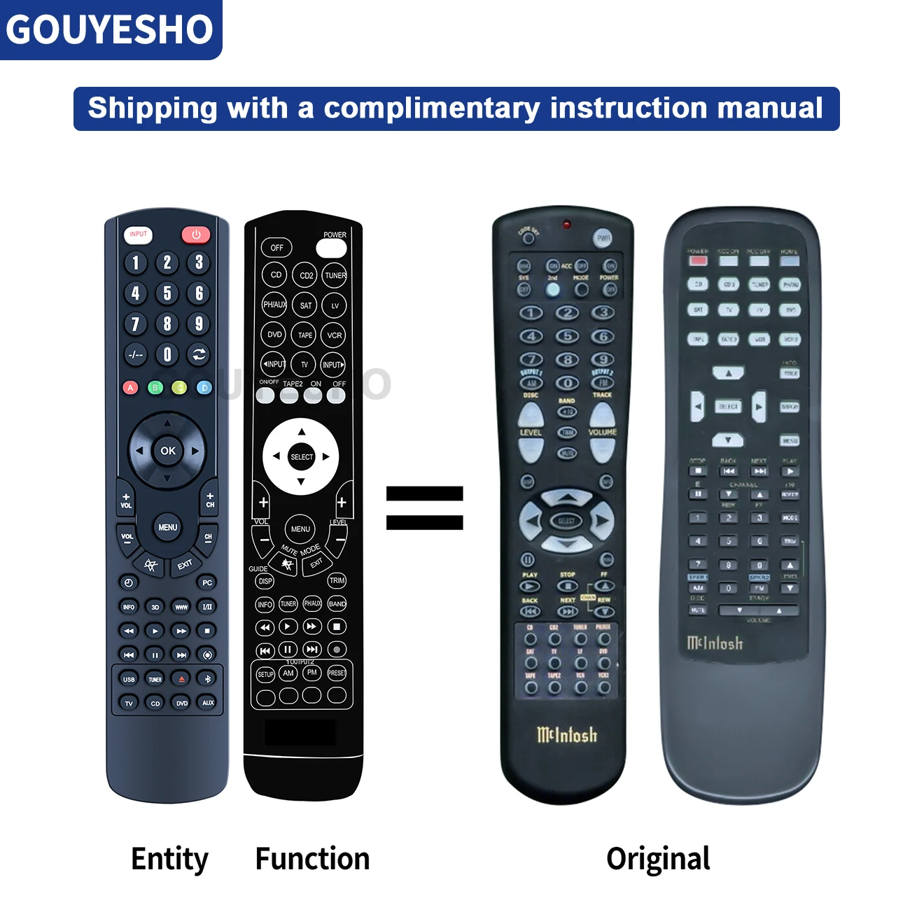 New Remote Control for MCINTOSH MX119, MX135, MA6900, C220, MA6300 Audio