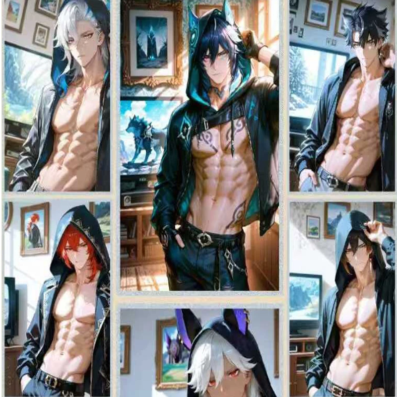 مجموعة ورق فني من Genshin Impact Teyvat مقاس 100 × 150 مم من الأكريليك المتوهج