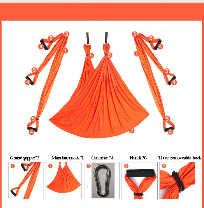 Yoga Hammock Swing Parachute Fabric Inversion Therapy Anti-gravity High Strength Decompression Hammock Yoga Gym Hanging