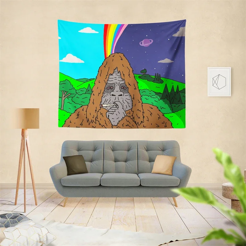 Gaslight Gatekeep Girlboss The Big Lez Show Sassy The Sasquatch  Tapestry Wall Hanging Art for Bedroom Living Room Decor College