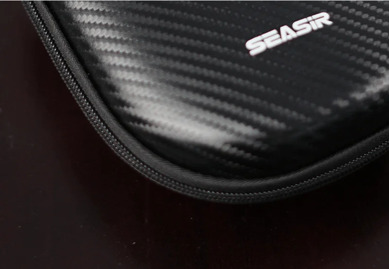 SEASIR Commando Carbon Fiber Pattern Baitcasting Angelrollentasche Eva Wasserdichte Tasche Hülle – Detail 9