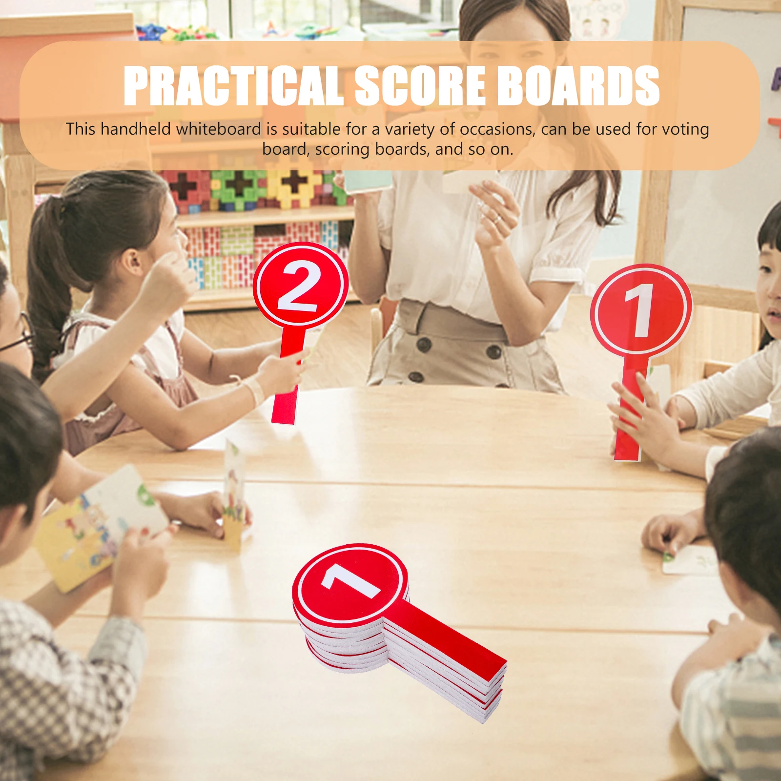 

10pcs Number Plates Handheld Reusable Voting Boards Whiteboards Display Competition Auction Paddles Scoreboards
