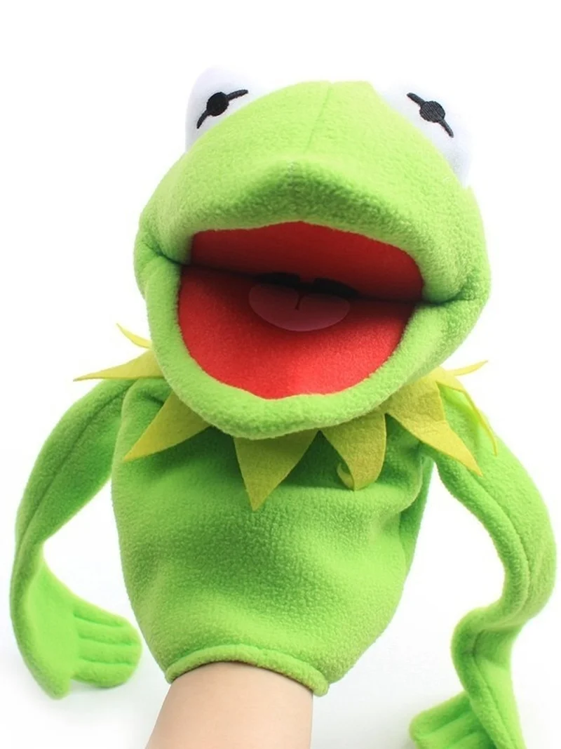 Kermit The FROG-muñeco de peluche divertido, marioneta de mano, mochila escolar, rana, Animal de peluche, muñeco grande, Ventriloquist, accesorios de rendimiento, juguete de regalo