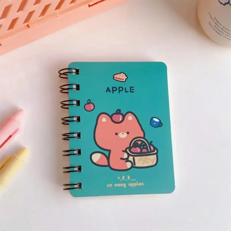 A7 ขนาดเล็กม้วนหนังสือโน้ตบุ๊คนักท่องเที่ยว Kawaii การ์ตูนนักเรียน Mini Blank Notebook Study Office Pocket Notepad