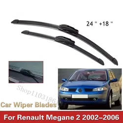 For Renault Megane 2 Front  Wiper Blades Brushes Cutter Accessories J U Hook 2002-2006 2002 2003 2004 2005 2006