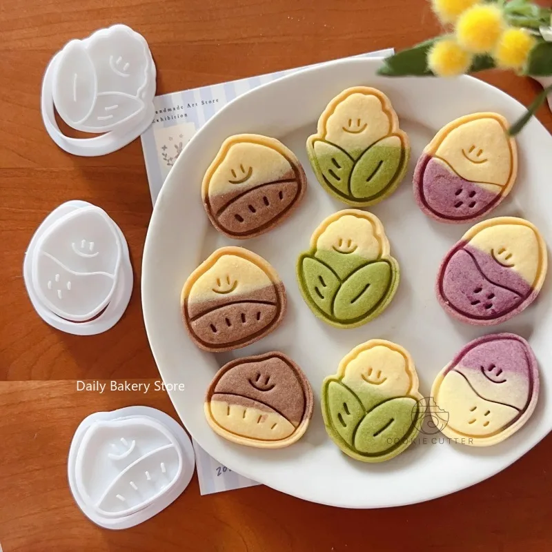 Vegetable Cookie Cutter Mould Cartoon Chestnut Purple Potato Corn Shaped Biscuit Embossing Mold Fondant Cake Decorating Tools