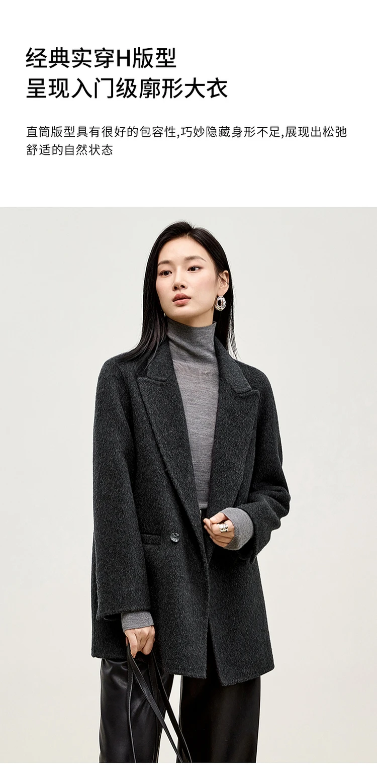 SENTUBILA Wollmisch-Blazer für Damen 2026 Winter Warmer Doppelreihiger Wollmantel Damen-Oberbekleidung Damenkleidung W44O56673 – Detail 15