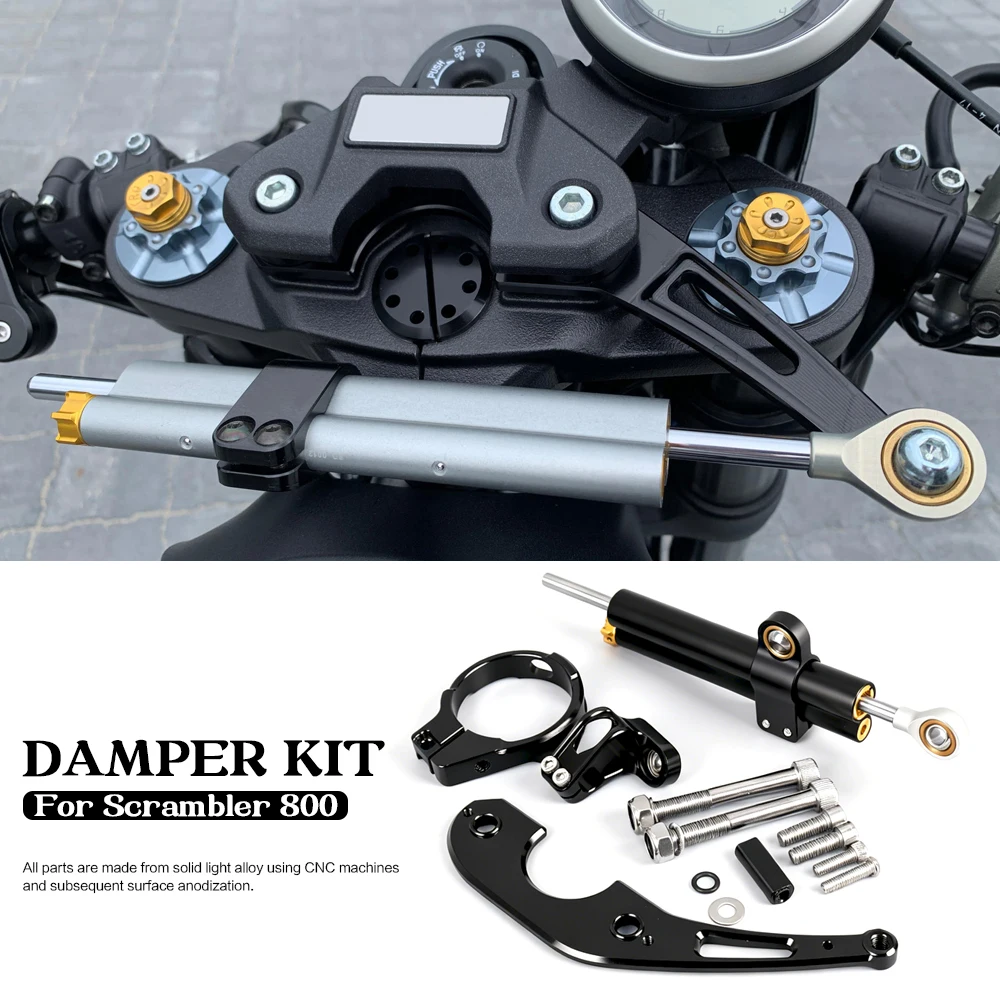

New Motorcycle Accessories Steering Stabilize Damper Mounting Bracket Kit CNC Aluminum For Ducati Scrambler 800 SCRAMBLER800