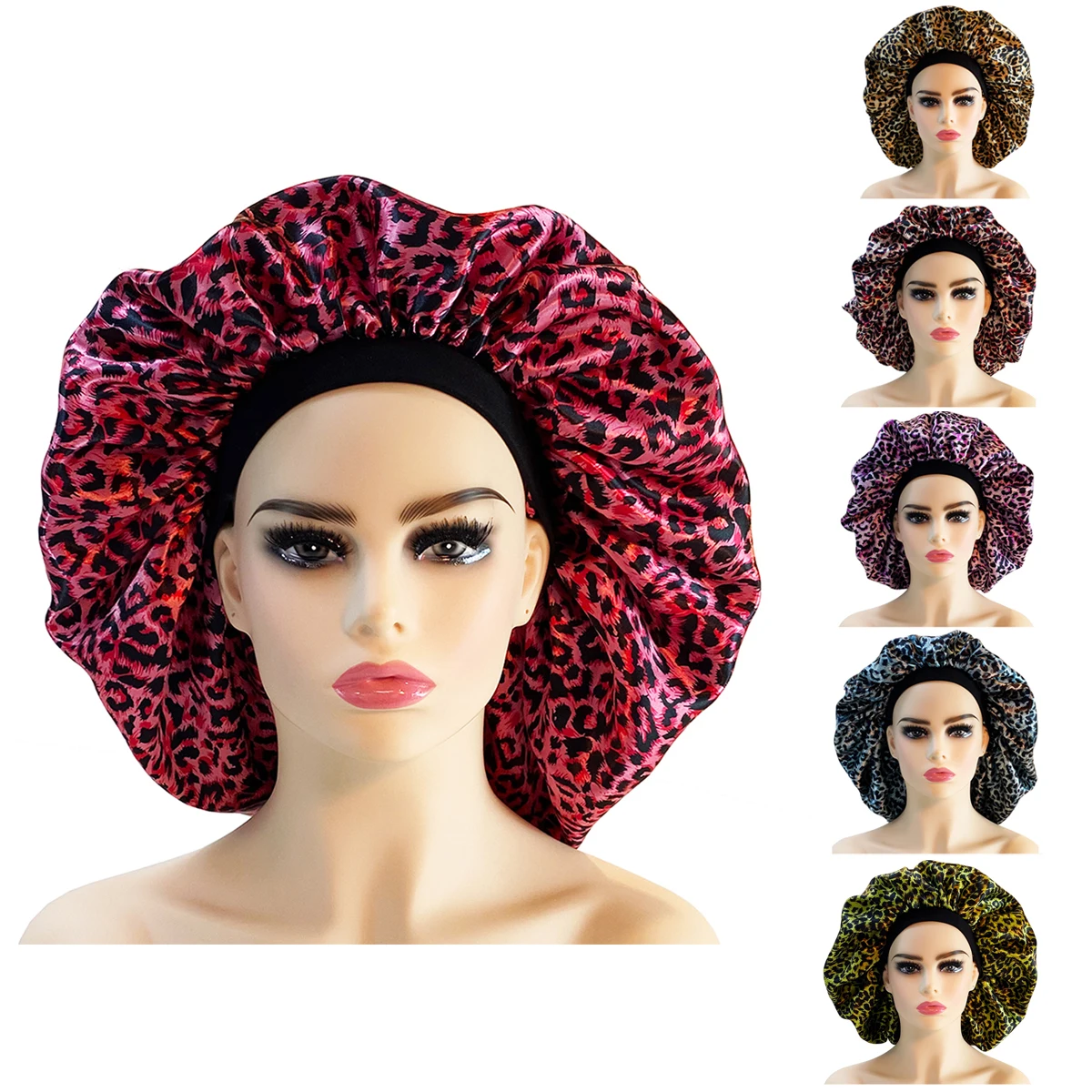 

1 New Women Extra Large Satin Sleep Cap Silky Bonnet Daily Cap Protect Hair Treatment Hat Curly Springy Hair Big Size Head Cover