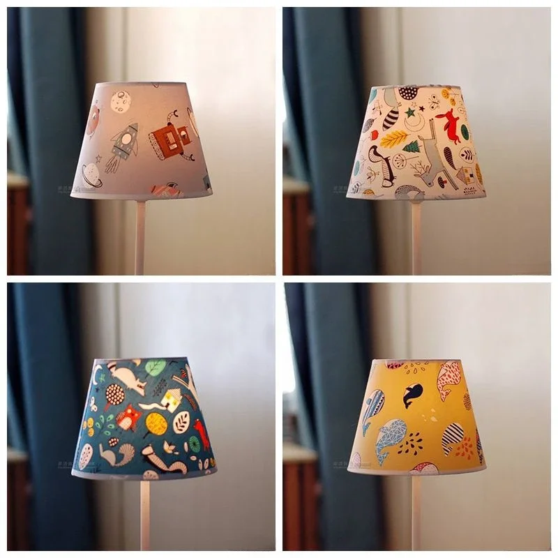 Print Cloth Lampshades for Table Lamps Bedroom Night Lamp Room Decoration Bedside Shades