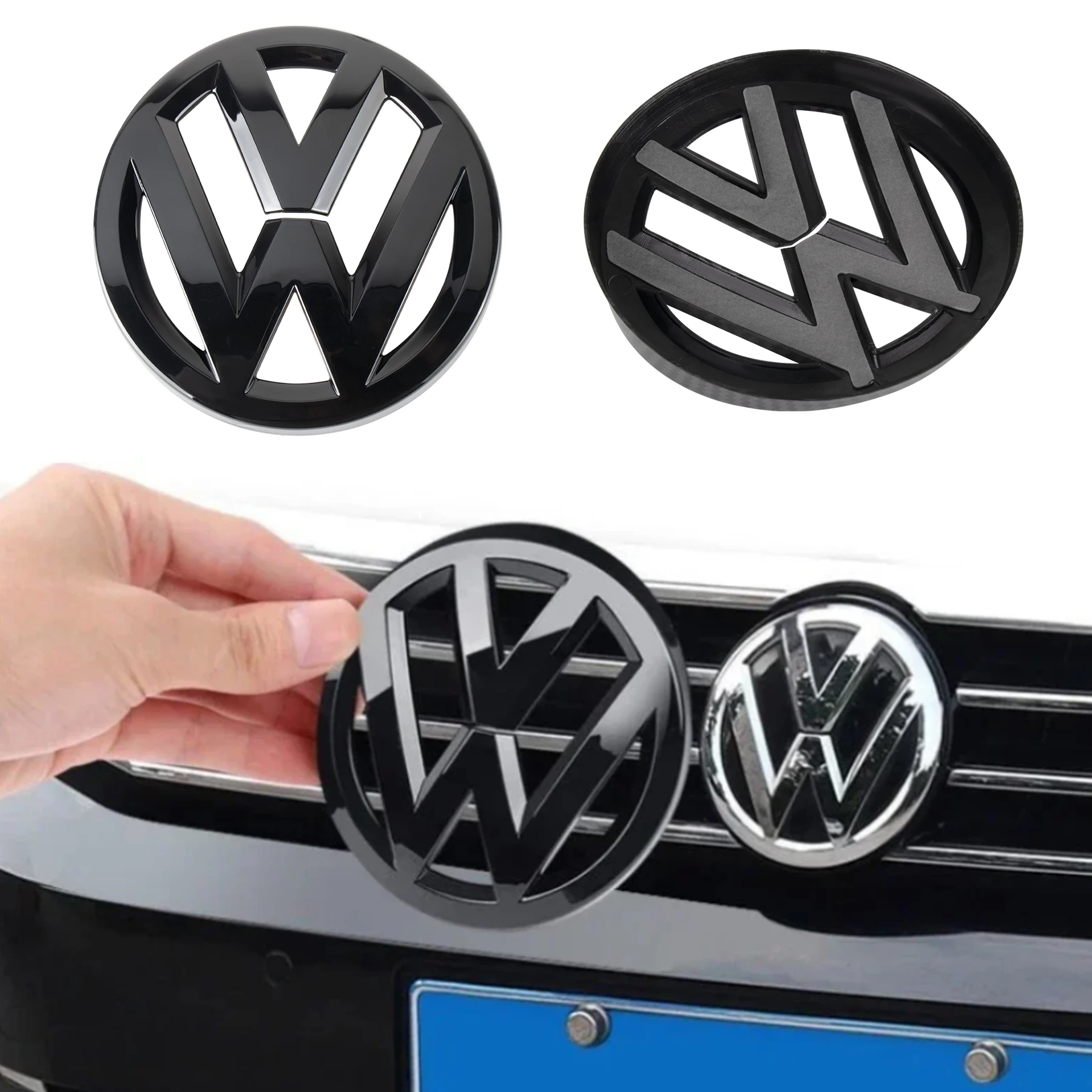 Non-destructive Car Front Radiateor Badge Sticker Rear Trunk Lid Emblem Decal Decoration For VW Volkswagen Golf 4 MK4 Golf 5 MK5