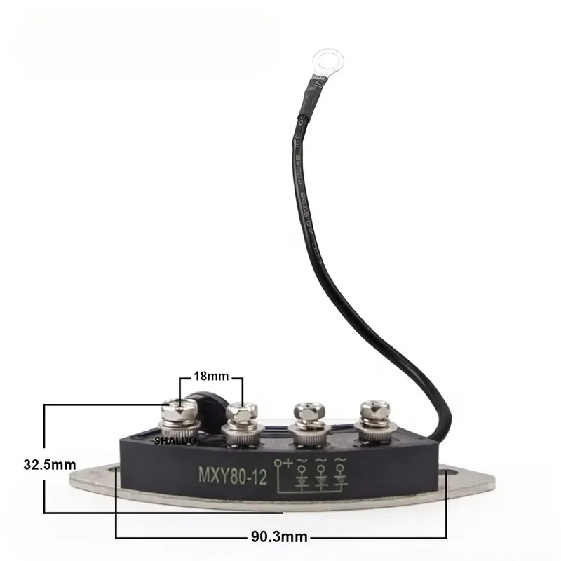 MXG80-12 80A Generator Bridge Rectifier Module, Excitation Alternator Service Kit, Insulation Plate, Generator Spare Parts