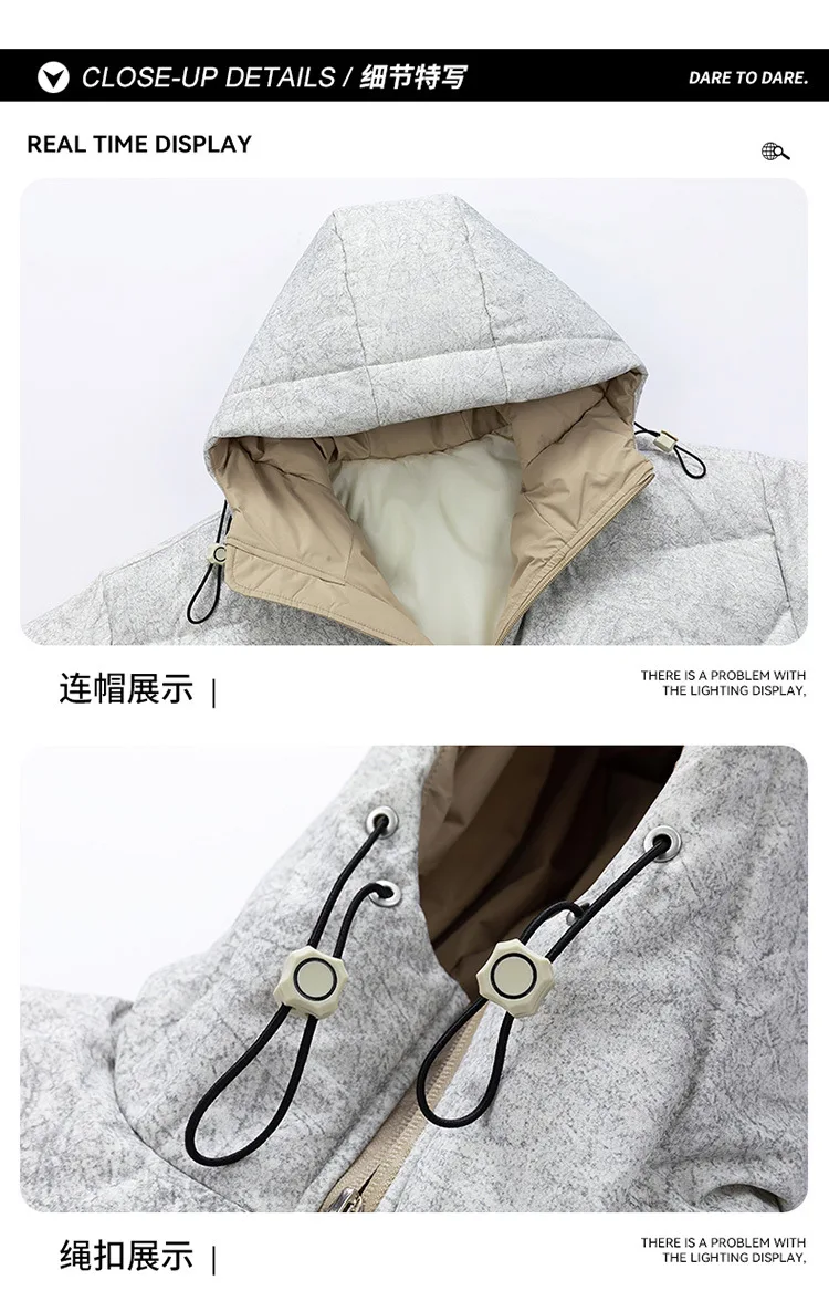 Autumn Winter Solid Puffer Jacket Men's Thick Warm Casual Outerwear