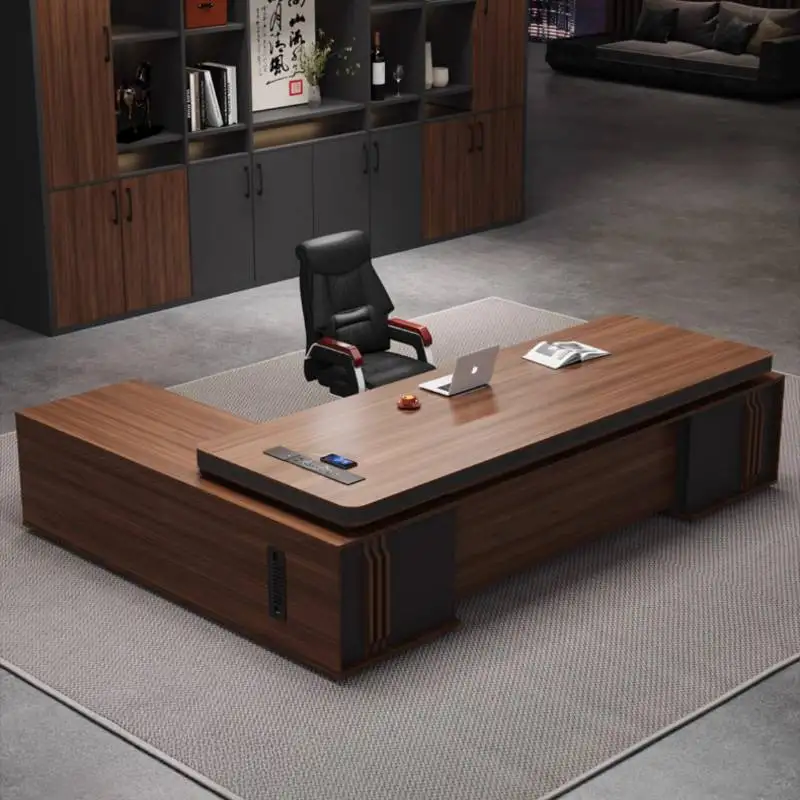 

Коричневые офисные столы в скандинавском стиле, уникальный стиль, простые угловые современные офисные столы, дешевые роскошные большие рабочие столы Escritorios