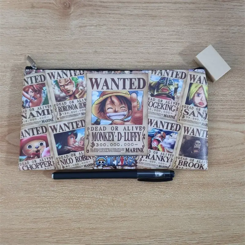 

One Piece Luffy Anime Cosplay Pencil Case Retro Style ACE Student Bag