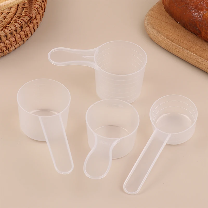 10Pcs 15/25/30/35g Transparent Plastic Milk Powder Spoon With ML Graduated Kitchen Baking Measuring Spoon