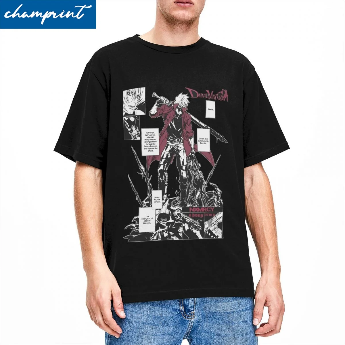 Game Vergil Dmc for Men Women T Shirt Devil May Cry Humor Tees Short Sleeve Crewneck T-Shirts Pure Cotton Present Clothes