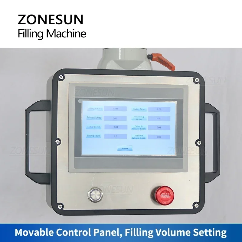 ZONESUN-máquina de llenado de pasta, servomotor, bomba de Rotor, ZS-VTRP1A, crema líquida viscosa, miel, ketchup, salsa de Chile, línea de embalaje