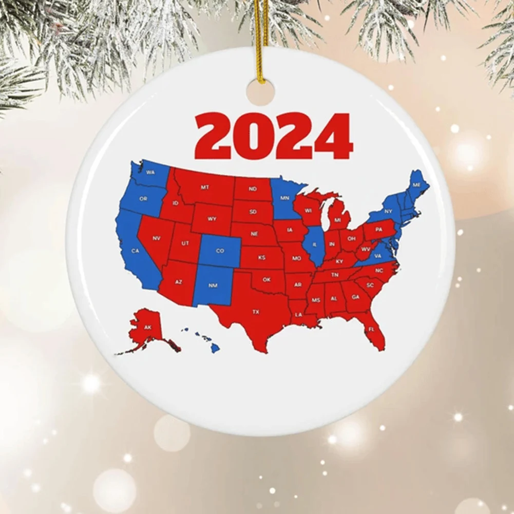 2024 US Election Map Ornament Acrylic 2024 Election Results Map Presidential Election Map Christmas Holiday Ornaments for Kids