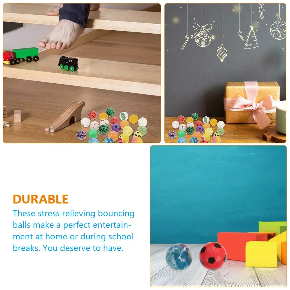 20 قطعة كرة ترتد مرنة مكافحة الإجهاد الاطفال اللعب المحمولة كذاب المطاط لعبة كرات المحمولة ترتد كرات #3