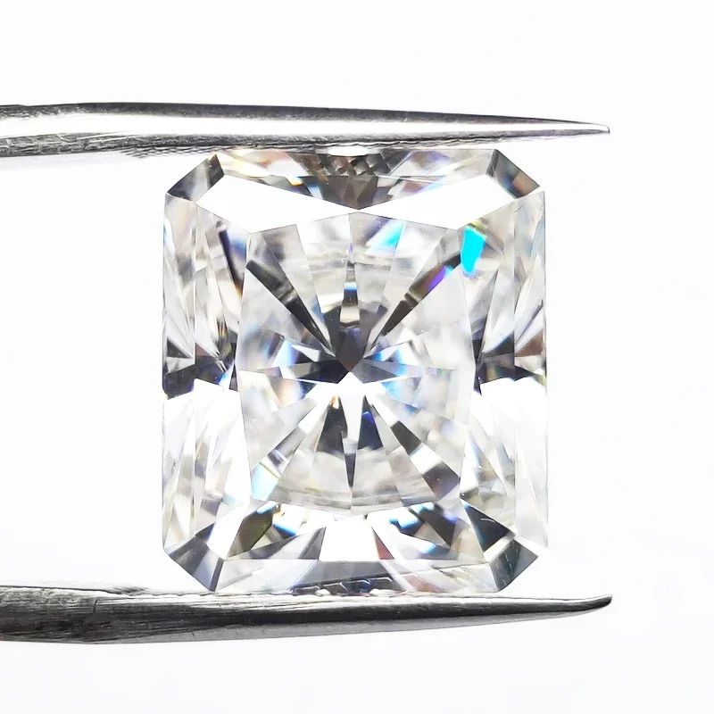Moissanite Stone Radiant Cut D Color VVS1 Charms Gemstone Diy  Advanced Shiny Jewelry Making Materials with Certificate