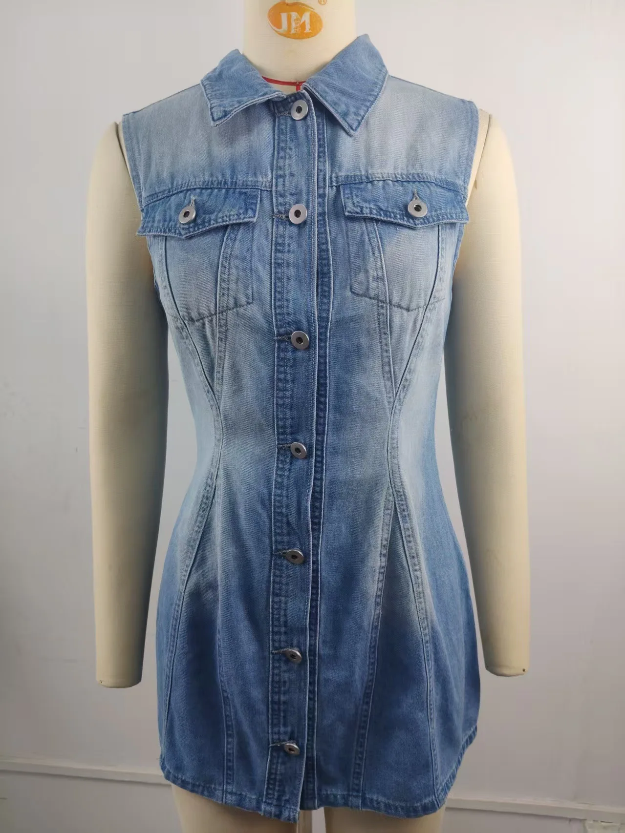 Chic Wash Slim Sleeveless Sexy Denim Dress Medium and Mini Dress Women Y2K Sleeveless Bodycon Vestidos view 5