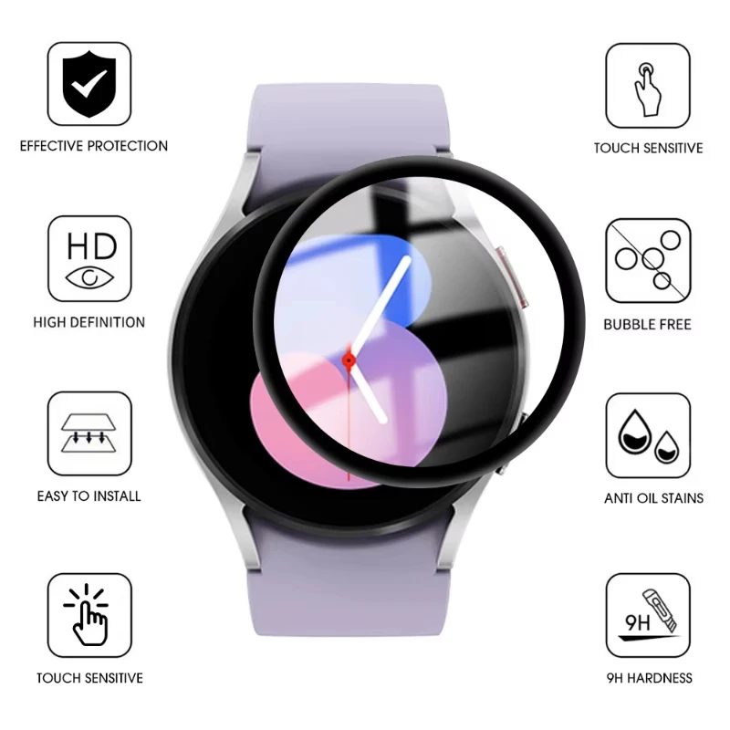 Schutz folie für Samsung Galaxy Watch 5 4 40mm 44mm Displays chutz folie Zubehör für Galaxy 5 4 Abdeckung gebogene Soft Edge Filme