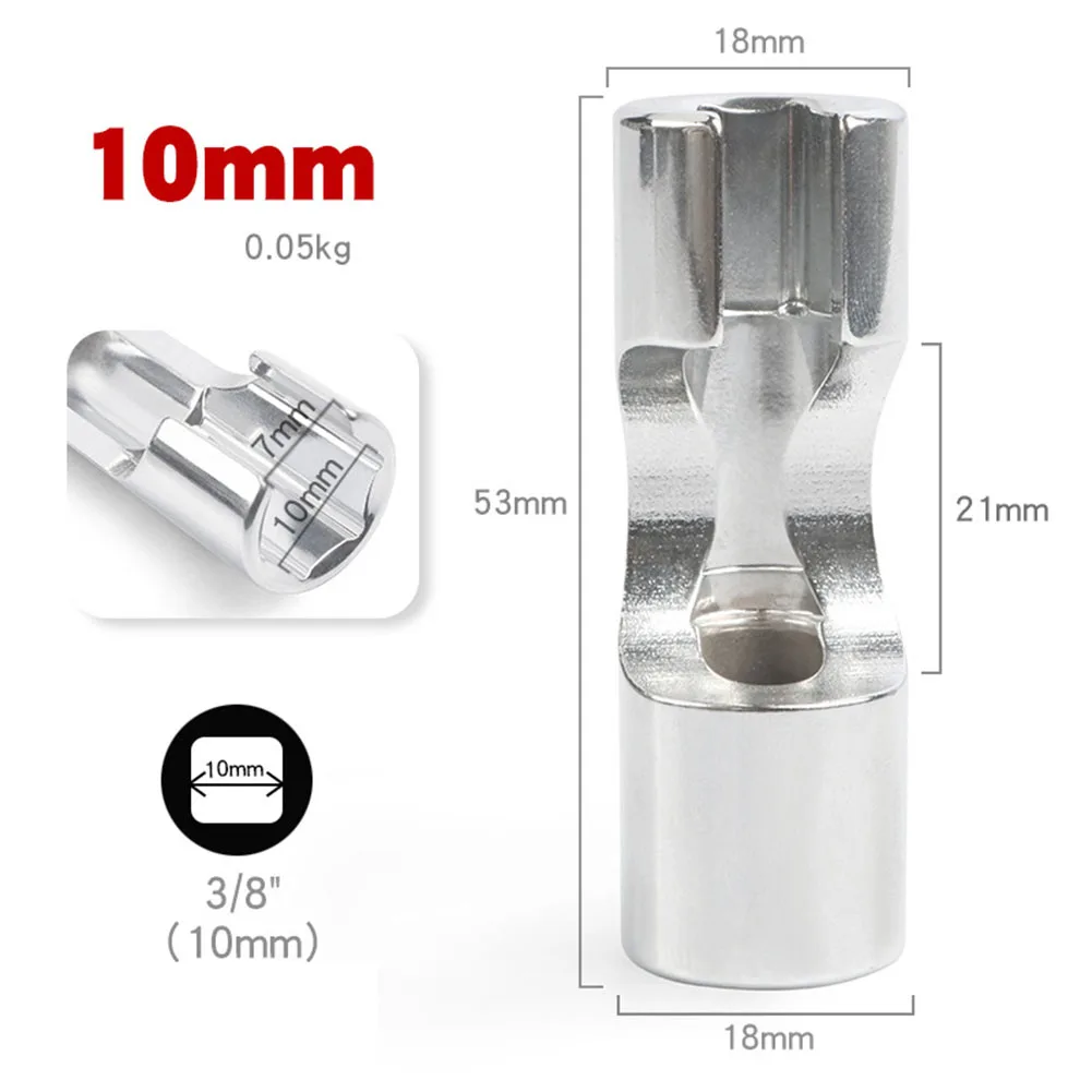 1pc 10-19mm 3/8inch Diesel Injector Fuel Line Socket Wrench Set Union Nut Socket Open Socket For Cars Fuel Lines Tubes Removal
