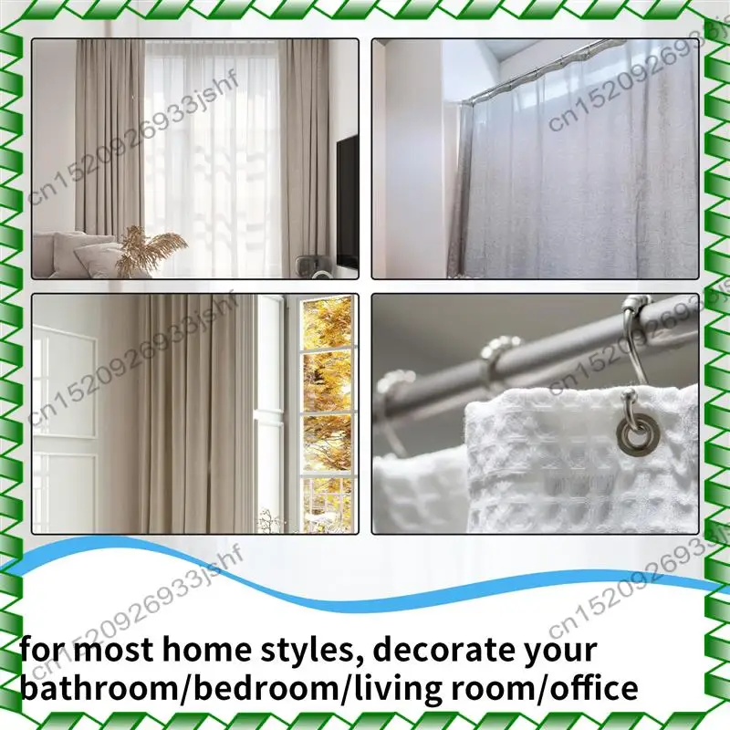 -BOFF 26PCS Curtain Rods No Drill Curtain Rod Brackets Hooks Nail Free Adjustable Stick On Curtain Rod Transparent Hook