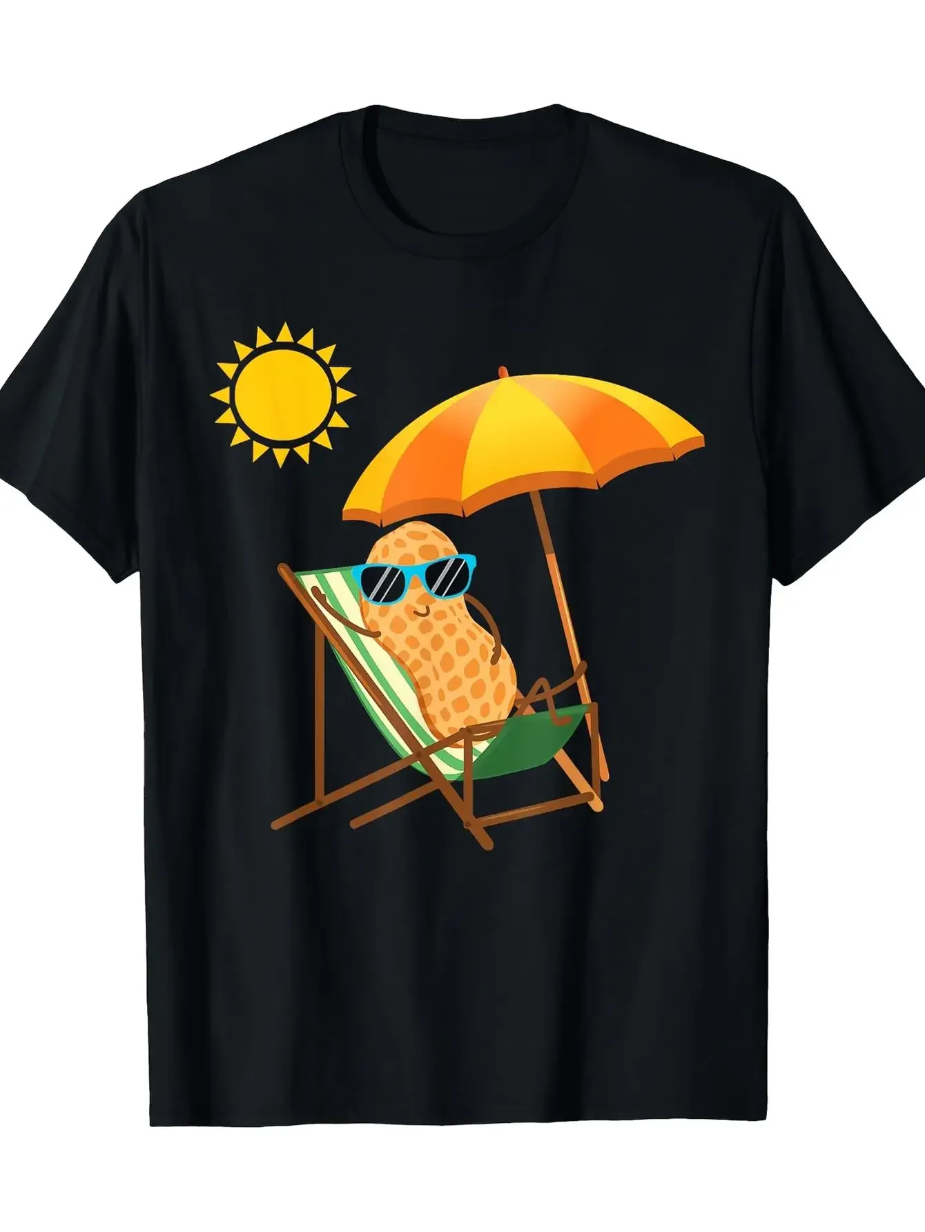 

Peanut Relaxing Beach Summer Vacation Funny Graphic Tee Unisex Soft Crew Neck Shirt