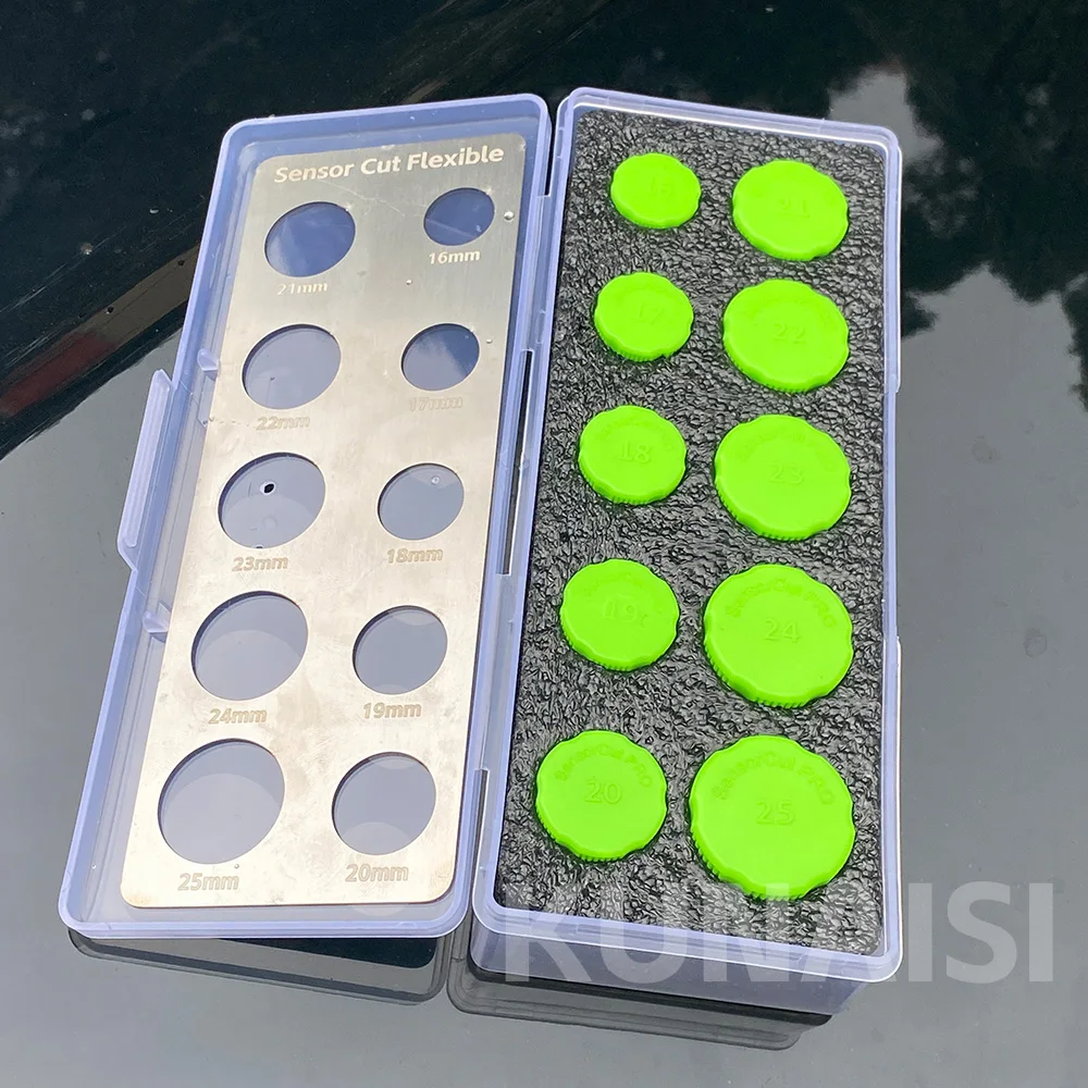 KUNAISI 16~25mm Plastic Radar Sensor Cutting Tool Set Car Vinyl Wrap Film Reserving Parking Sensor Cutter Circle Cut Out Templat view 4