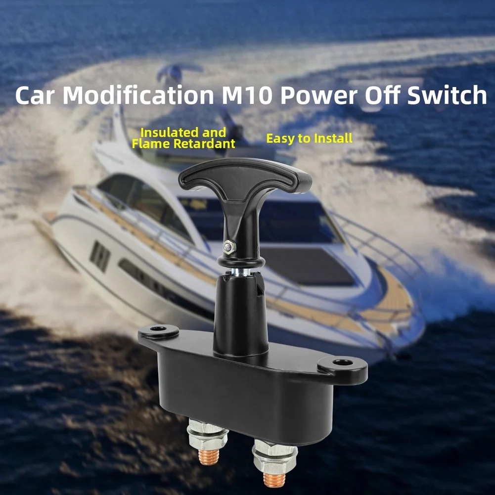 200A Power Cut M10 Battery Switch Battery Cut Off For RV 200A Current Capacity Flame-retardant Insulation Easy Installation