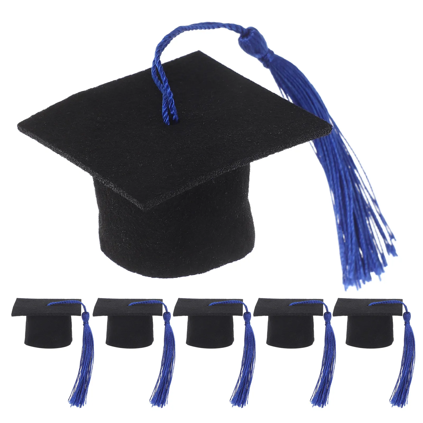 

6Pcs Doctoral Cover Mini Graduation Hat Wine Bottle Cap Party Decoration Festive Atmosphere Holiday Gift for Friends Family Wine
