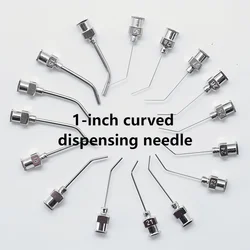 1-inch 45 degree bent metal injection needle tube, stainless steel dispensing needle, dispensing needle distributor accessories