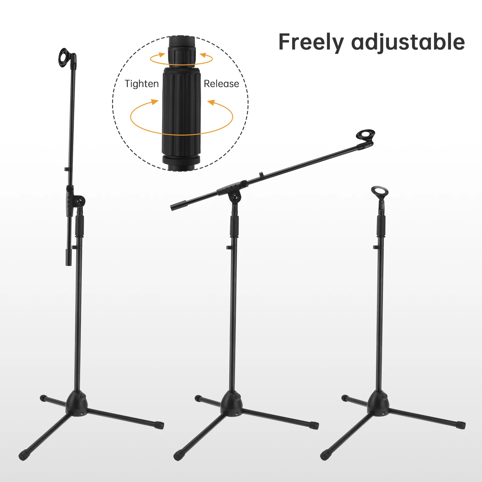 Floor Microphone Tripod Swing Arm Retractabl Metal Microphone Stand Stage Performance Live Microphone Bracket Desktop Mic Tripod