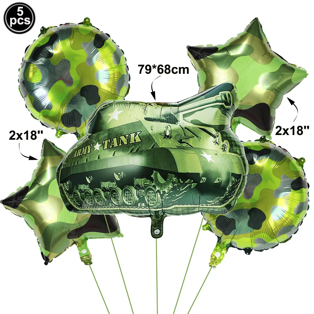 Camo Army Birthday Party Plates and Napkins Banner Party Supplies Military Happy Birthday Party Tableware Camouflage Balloon Dec