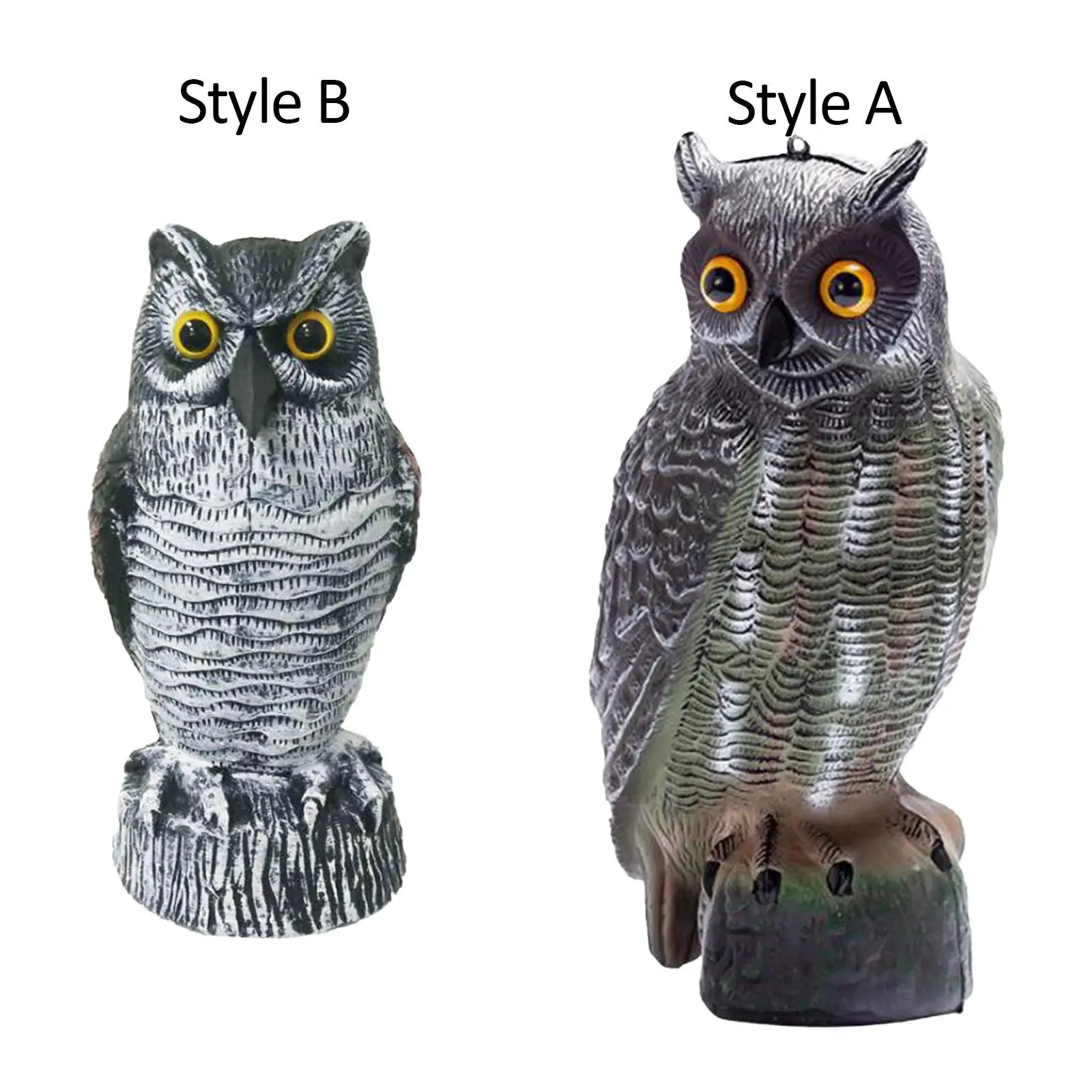 Fake Bird Owl Scarecrow Decoy Realistic Owl Decoy for Yard Trees Barns