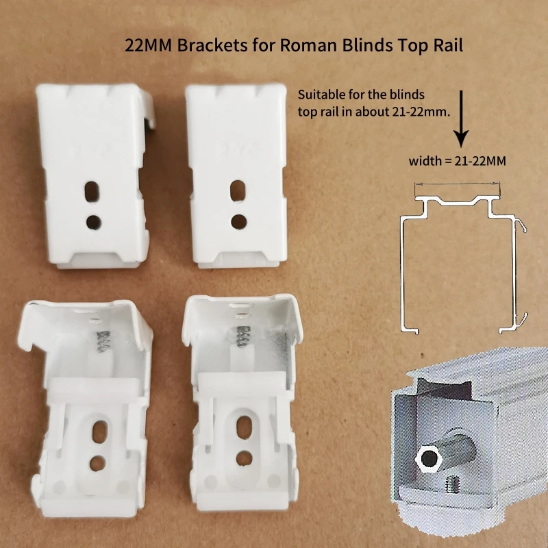 22MM Ceiling and Wall Brackets For Roman Blinds Top Rail Loading Mounting Blinds Accessories